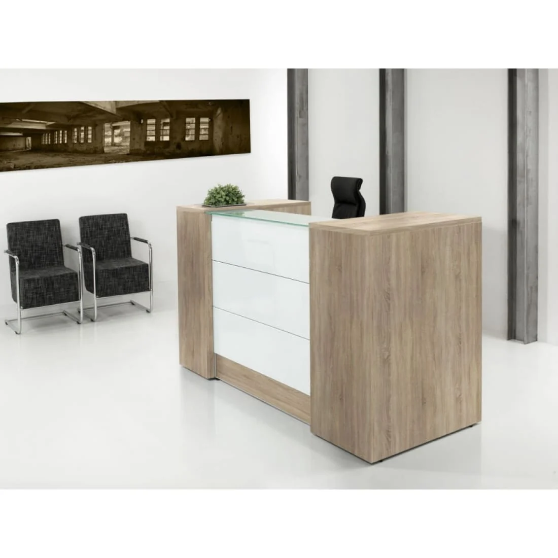 Manhattan Ontvangstbalie Manage IT 188 cm - Halifax Eiken - Afbeelding 3