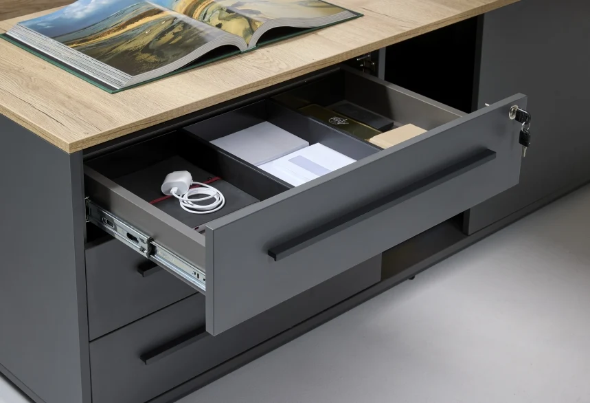 Manhattan L-Directiebureau Hudson - 224x180cm - Rechts Halifax - Zit/Sta Elektrisch - Afbeelding 6