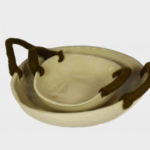Schalen met vilten handvaten (olijfgroen)