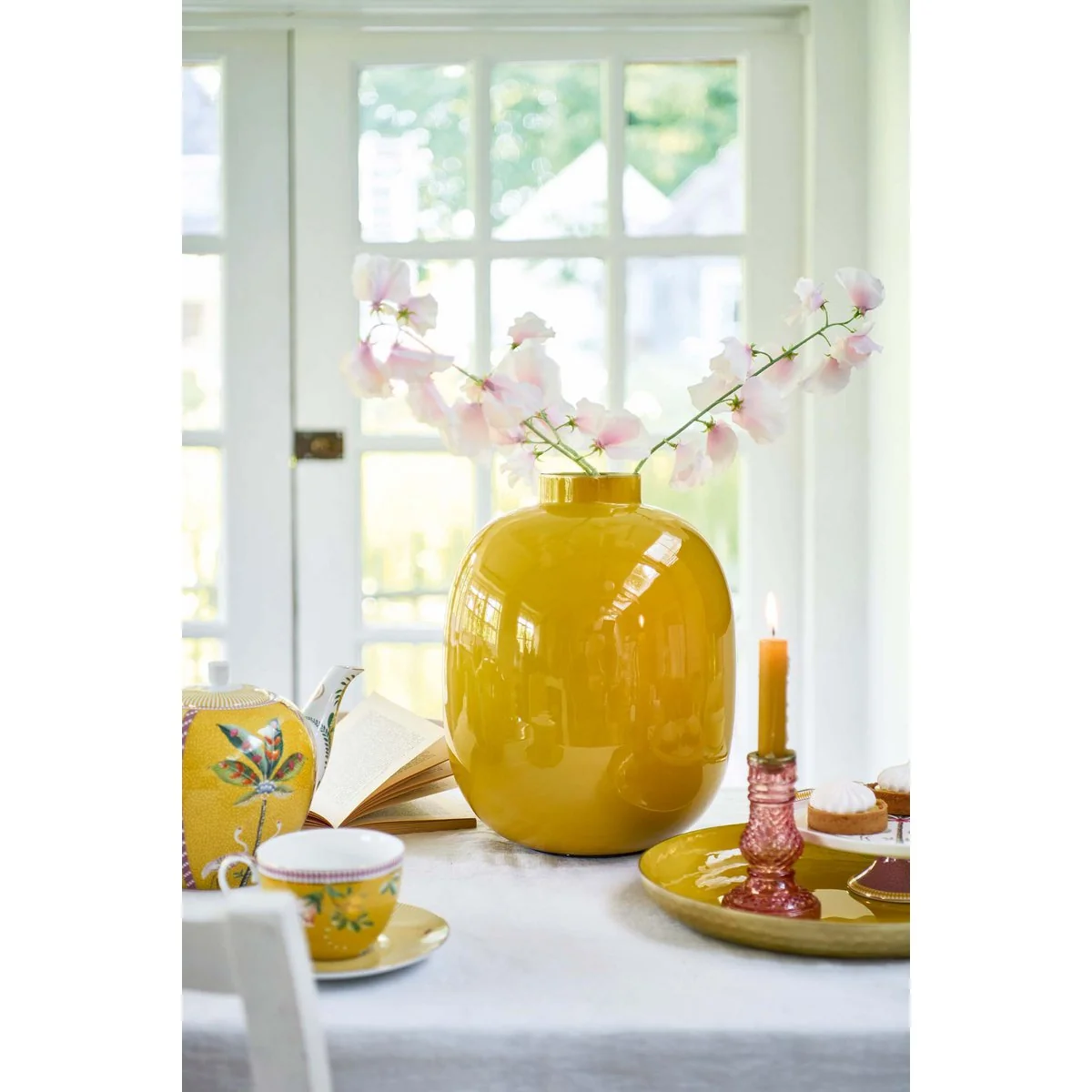 Vase Metal Ochre 32cm - Afbeelding 4