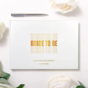 Vrijgezellenfeest Gastenboek | Gouden Bride to Be