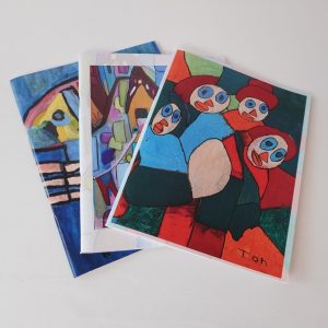 Setje schriften met kunst afbeelding