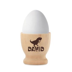 Gepersonaliseerd Houten Eierdopje – Dinosaurus