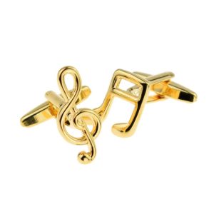 Gouden Symfonie Manchetknopen – Quaver & Treble Clef Design