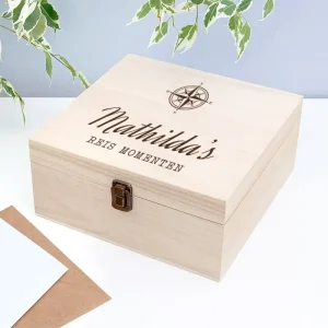 Houten Reis Momenten Bewaarbox Deluxe
