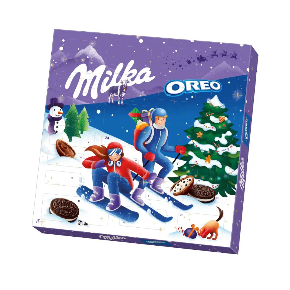 Milka OREO adventskalender met chocolade OREO koekjes