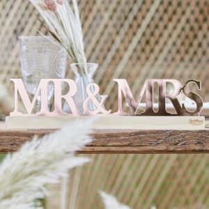 Rose Gold Acryl “Mr. en Mrs” Bruiloftbord