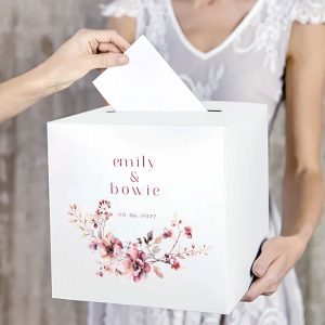 Cadeaubox Bruiloft Bordeaux & Blush | Luxe Gepersonaliseerde Doos