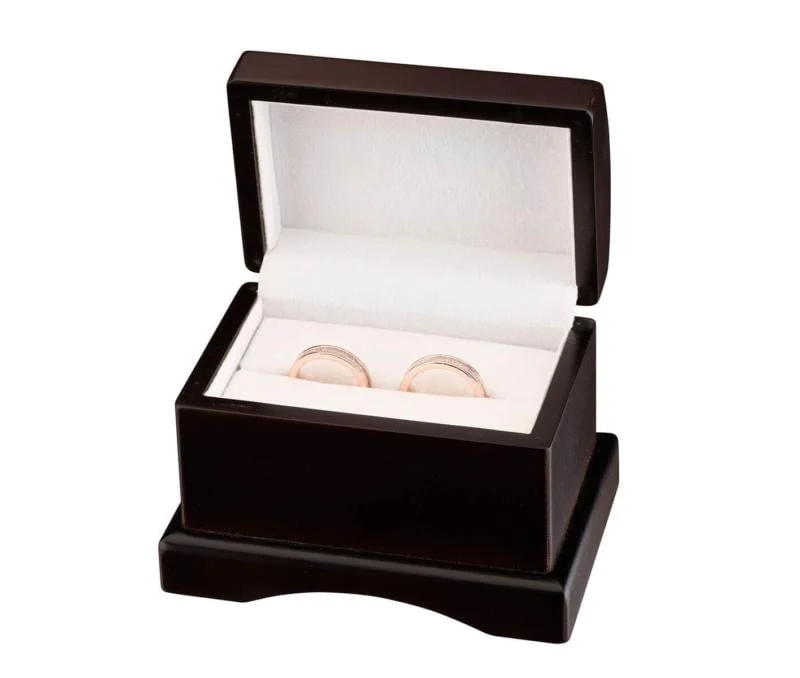 Groot Donker Houten Ringdoosje met Naam | 10cm - Afbeelding 4