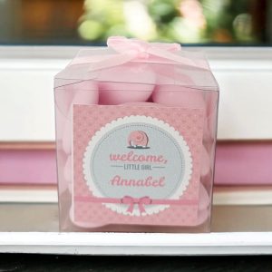 Snoepbedankjes “Welcome Little Girl” met Naam