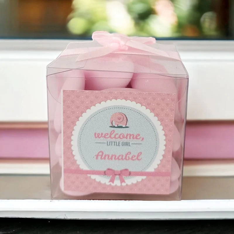 Snoepbedankjes “Welcome Little Girl” met Naam - Afbeelding 2