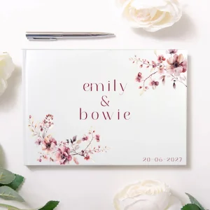 Gastenboek Burgundy & Blush | Romantisch Bloemendesign
