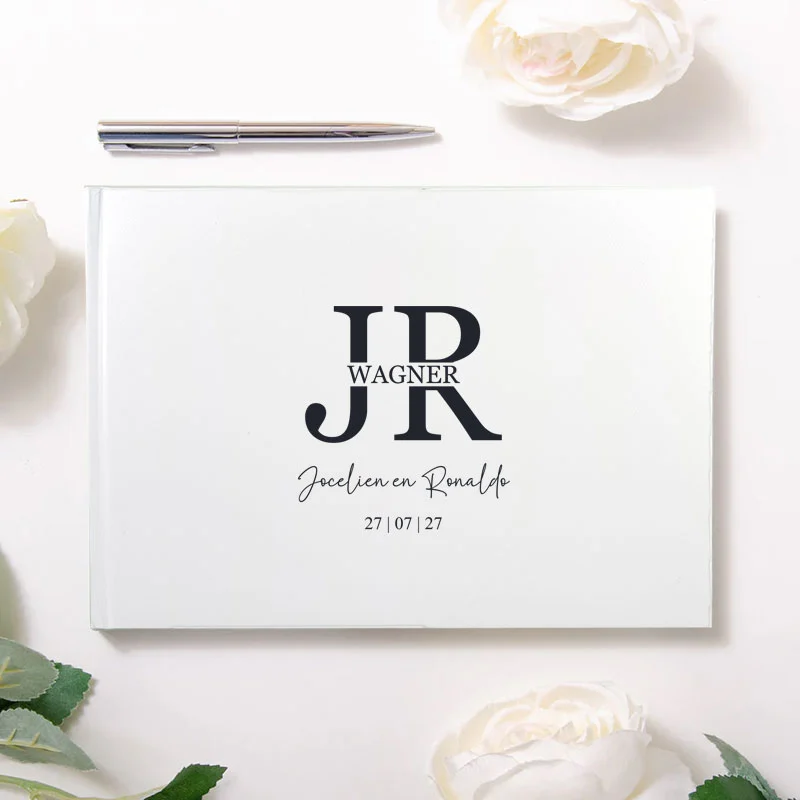 Gastenboek Modern Split Monogram - Afbeelding 2