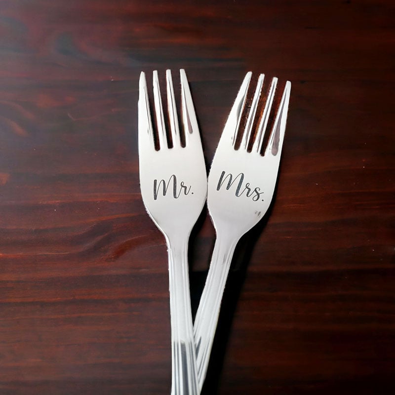 Gepersonaliseerde Mr & Mrs Gebakvorkjes - Afbeelding 4