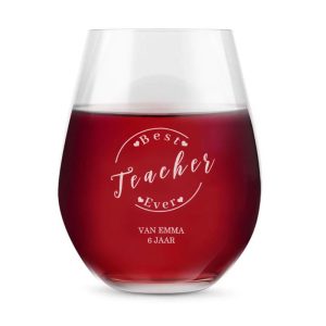 Gegraveerd Wijnglas – Best Teacher Ever