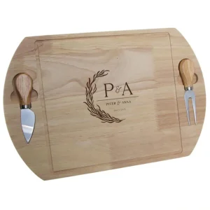Gegraveerde Serveerplank Set | Monogram & Namen