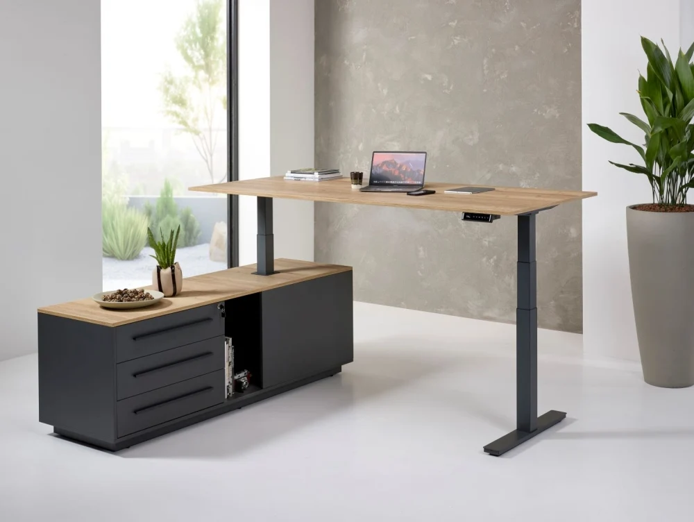 Manhattan L-Directiebureau Hudson - 224x180cm - Rechts Halifax - Zit/Sta Elektrisch - Afbeelding 3