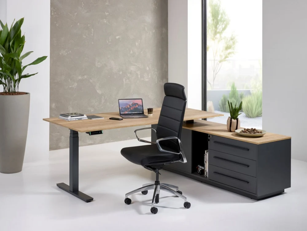Manhattan L-Directiebureau Hudson - 224x180cm - Rechts Halifax - Zit/Sta Elektrisch - Afbeelding 2
