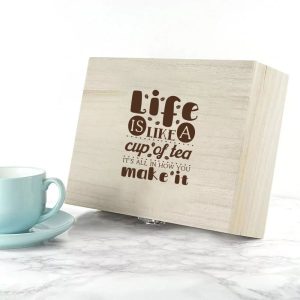 Theedoos ‘Life is like a cup of tea’ met Persoonlijke Tekst