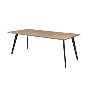 Manhattan Slim Vergadertafel 160x80cm 4-6 personen - Zwart onderstel - Licht Eiken Blad