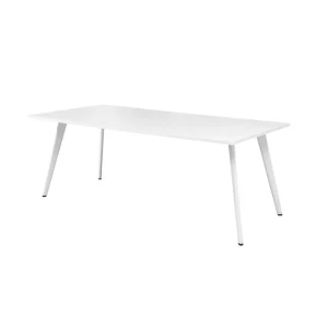 Manhattan Slim Vergadertafel 180x80cm 6 personen - Wit onderstel - Wit Blad