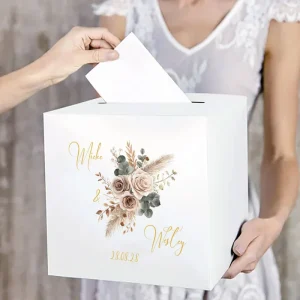 Boho Blush Enveloppendoos – Pampasgras Design uit de Complete Collectie