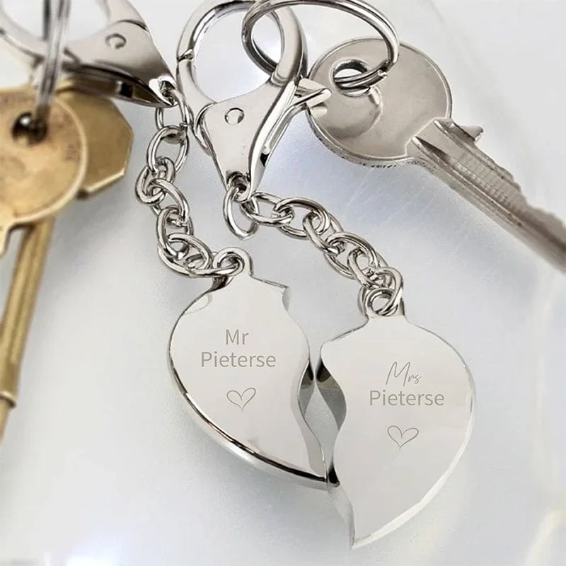 Zilveren Sleutelhanger Set – Mr & Mrs - Afbeelding 2