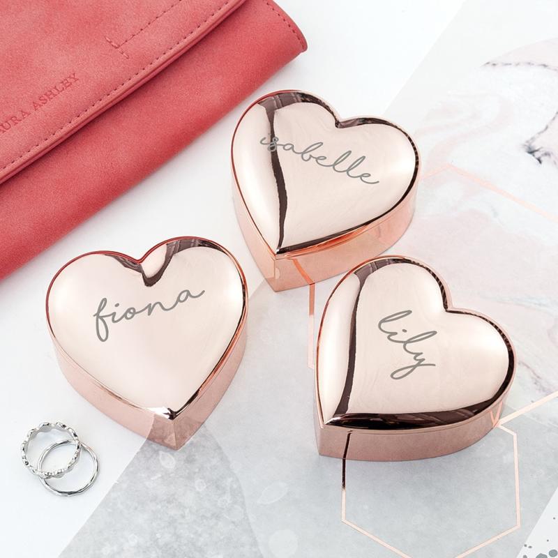 Hartvormig Sieradendoosje Rosé/Zilver - Afbeelding 2