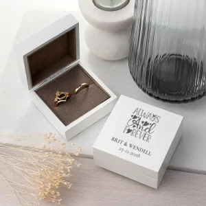 Wit Houten Ringen Doosje Always & Forever