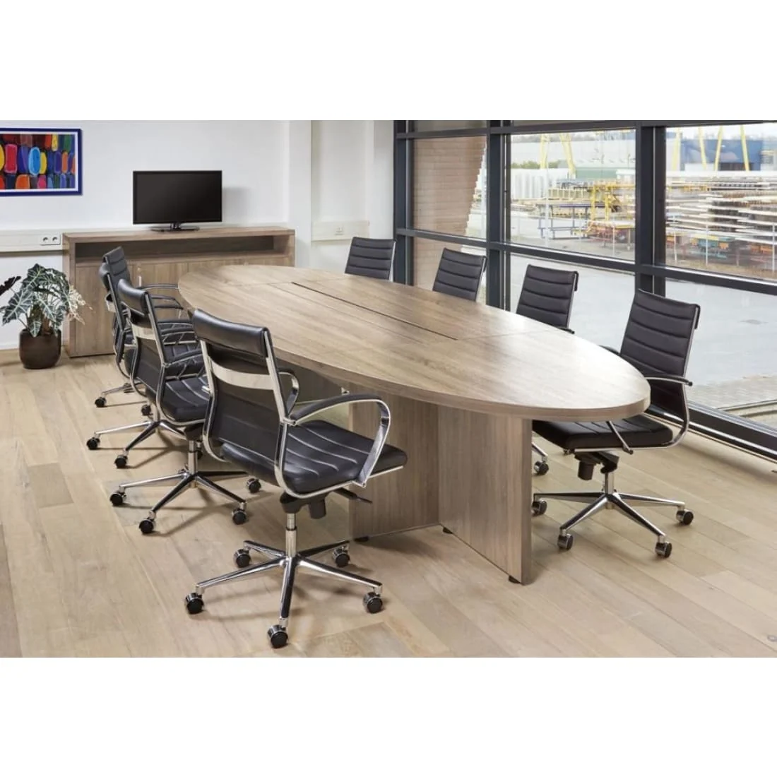 Vergadertafel Manager-It Eclipse Ovaal Robson Eiken 420x138cm - Afbeelding 4