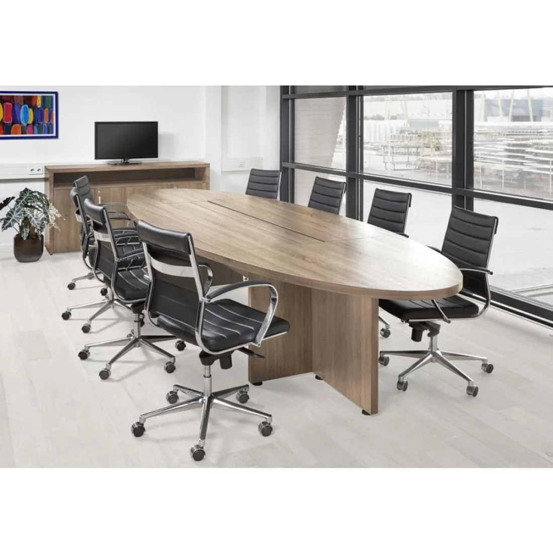 Vergadertafel Manager-It Eclipse Ovaal Robson Eiken 420x138cm - Afbeelding 3