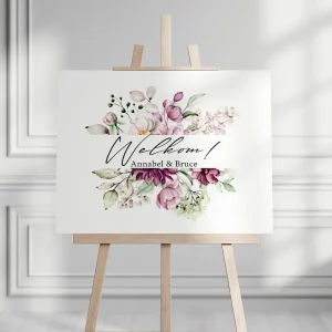 Welkomstbord Peony Dreams | Romantisch Pioenrozen Design