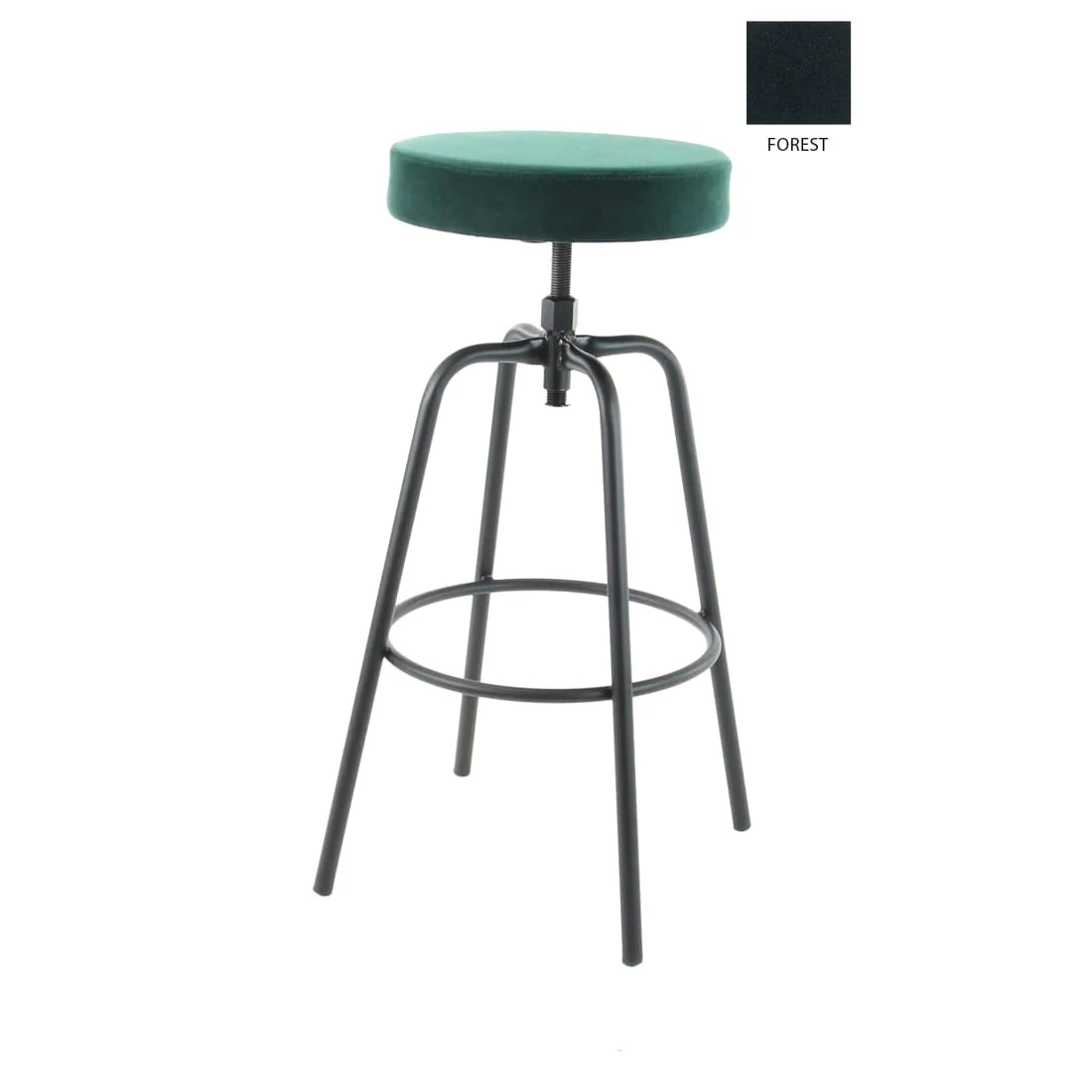 Workliving Barkruk Hoog Rond - Velvet Forest - 74-82 CM - Afbeelding 2