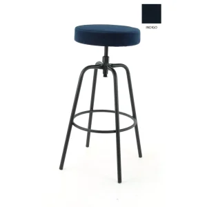 Workliving Barkruk Hoog Rond - Velvet Indigo - 74-82 CM