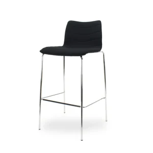 Workliving Verona Barkruk 75 cm - Zwart Mirage - Chroom onderstel